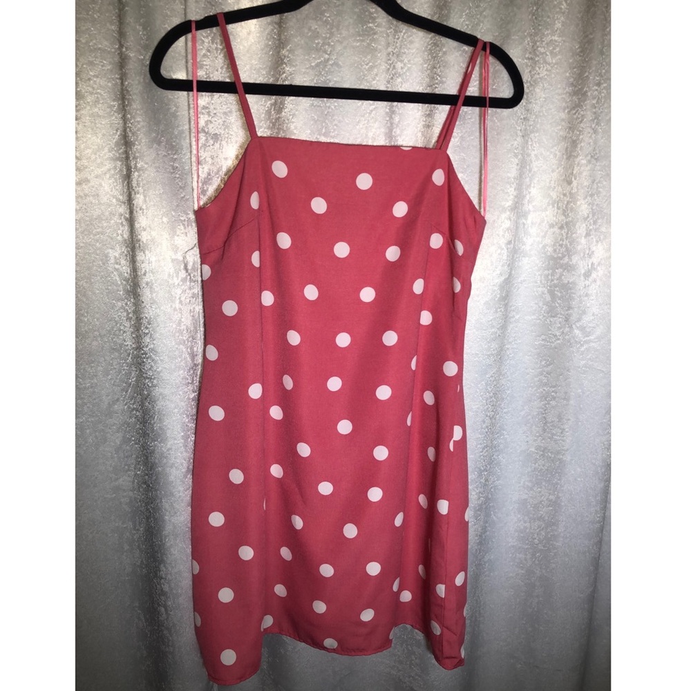 Francesca’s Pink Polka Dot Mini Dress